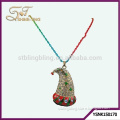 The factory price luxury Christmas hat pendant necklace with rhinestone